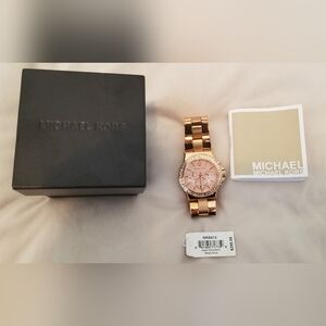 Michael Kors Rose Gold tone bezel chronograph womens watch